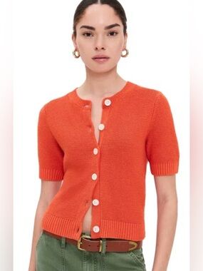 Alex Mill Elle Sweater In Linen Cotton Pureed Pumpkin Size Small